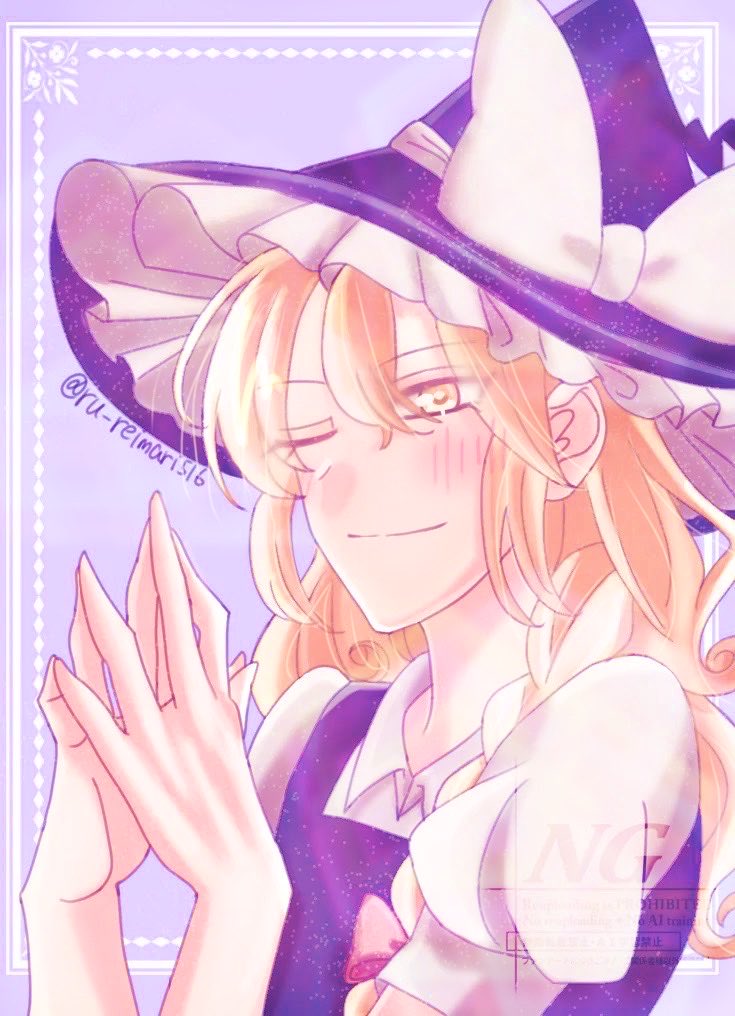 ru_reimari516's tweet photo. #今月描いた絵を晒そう 
レイマリと魔理沙 https://t.co/rzMCSO9hUQ