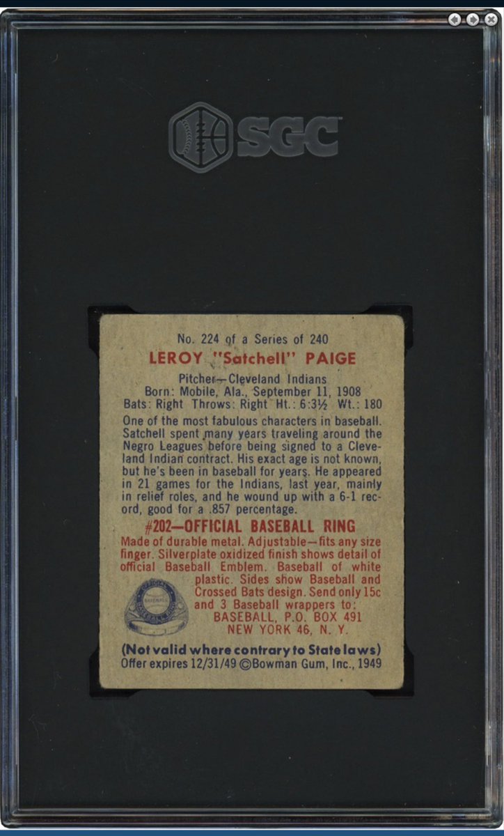 sadmetsfan1's tweet photo. I bought this card for $10 in 1975. It up for auction at Leland’s and crossed $2,000 today!
#SatchelPaige #49Bowman #baseballcards #baseballcardauction #Lelands #LelandsAuction 

https://t.co/1FZh6Kirul https://t.co/Obnl3KYUvx