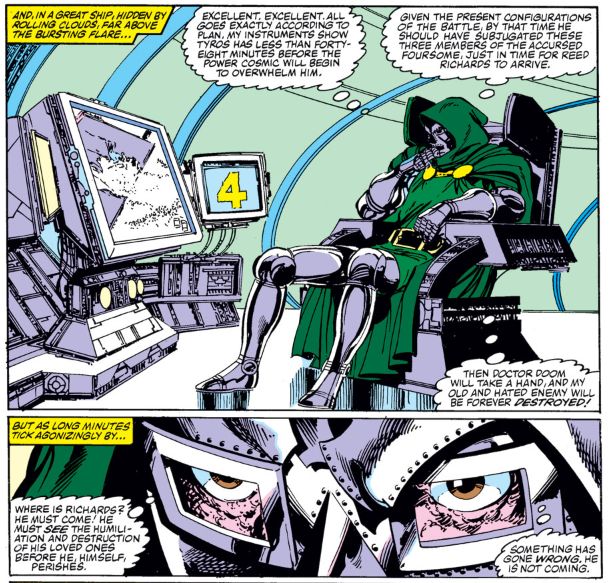 zeoquartz's tweet photo. @House0fstrange He probably was doing research on F4 plans &amp; stealing Galactus's Powers then saw what what Franklin can do. https://t.co/FwbFz8rdX8