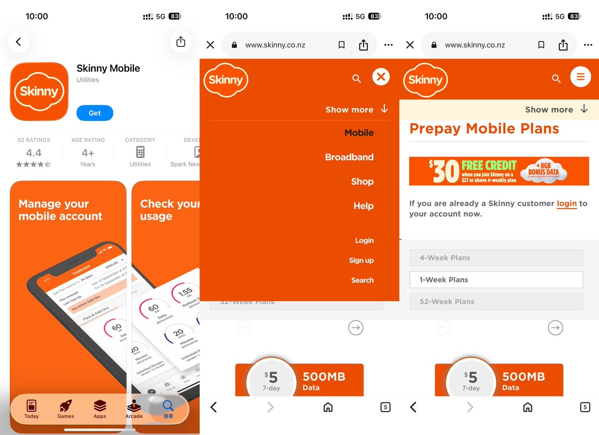 ha_wthorne's tweet photo. 一年 22 块留住新西兰号，GG 难民可以看看这张

🇳🇿 Skinny Mobile
Spark 旗下预付费子品牌，直接跑 Spark 4G/5G 网络。

这张卡真正的竞争力不在流量，而在养号成本极低：
每年最低充一次 5 NZD（大约 22 RMB），号码大概率就能再续一年。

适合人群很明确：
需要稳定收海外平台验证码
想长期挂一个新西兰备用号
最近被 giffgaff 搞烦、在找替代方案的人

为什么值得考虑
✅ 一年只充一次最低额度，保号压力几乎没有
✅ 国际漫游下，在中国大陆等地通常能免费收短信（以实际平台发送为准）
✅ 兼容 TikTok、Telegram、Google、WhatsApp、Wise 等常见注册场景
✅ eSIM 和实体卡都支持，按自己设备选就行
✅ 纯预付费模式，不用被月租套餐绑架

人在新西兰的话，机场、超市、便利店基本都能直接买到实体卡；人在海外直接去官网看 eSIM 和当前套餐即可。

想低成本长期留一个新西兰号码的，可以把这张放进备选。
官网：https://t.co/ImaSZ99UPm