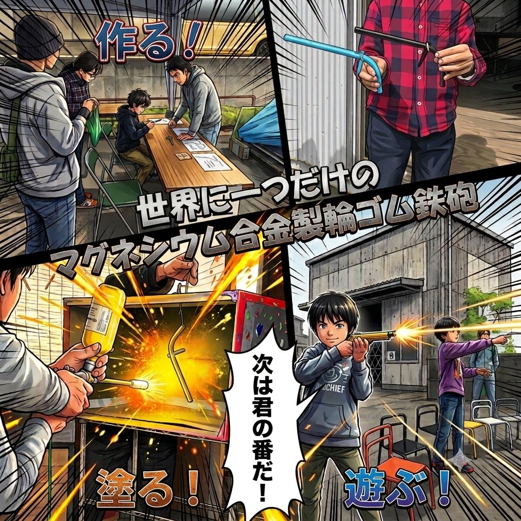 MACRW_Magnesium's tweet photo. 【夏休みイベント】
世界に一つだけの、マグネシウム合金製・輪ゴム鉄砲を作ろう🎯
作って🔧塗って🎨遊ぼう！
8/20(木)「オープンフジヤマクラフターズ」に参加します。

📅10:00-15:00 💰1,000円
🔍「オープンフジヤマクラフターズ」で検索
#マグネシウム合金 #富士宮 #夏休み https://t.co/yOZRxPahXX