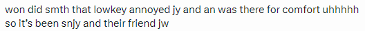 meowoning's tweet photo. It was all fun and giggles until people started pushing their own narratives and blaming Jungwon. Yall be jumping straight to conclusions that he's automatically at fault the moment something happens, whether in a group dynamic or a ship context. Is he really your designated scapegoat every single time?

Idk if some of you have real-life friendships outside of kpop and rps, but any kind of relationship naturally shift. People drift, argue and reconnect. That's completely normal. That's life. If you actually look at them without an agenda and overanalysing shit, you'll realize they're normal humans who grow closer to different people at different times. It's never that deep.