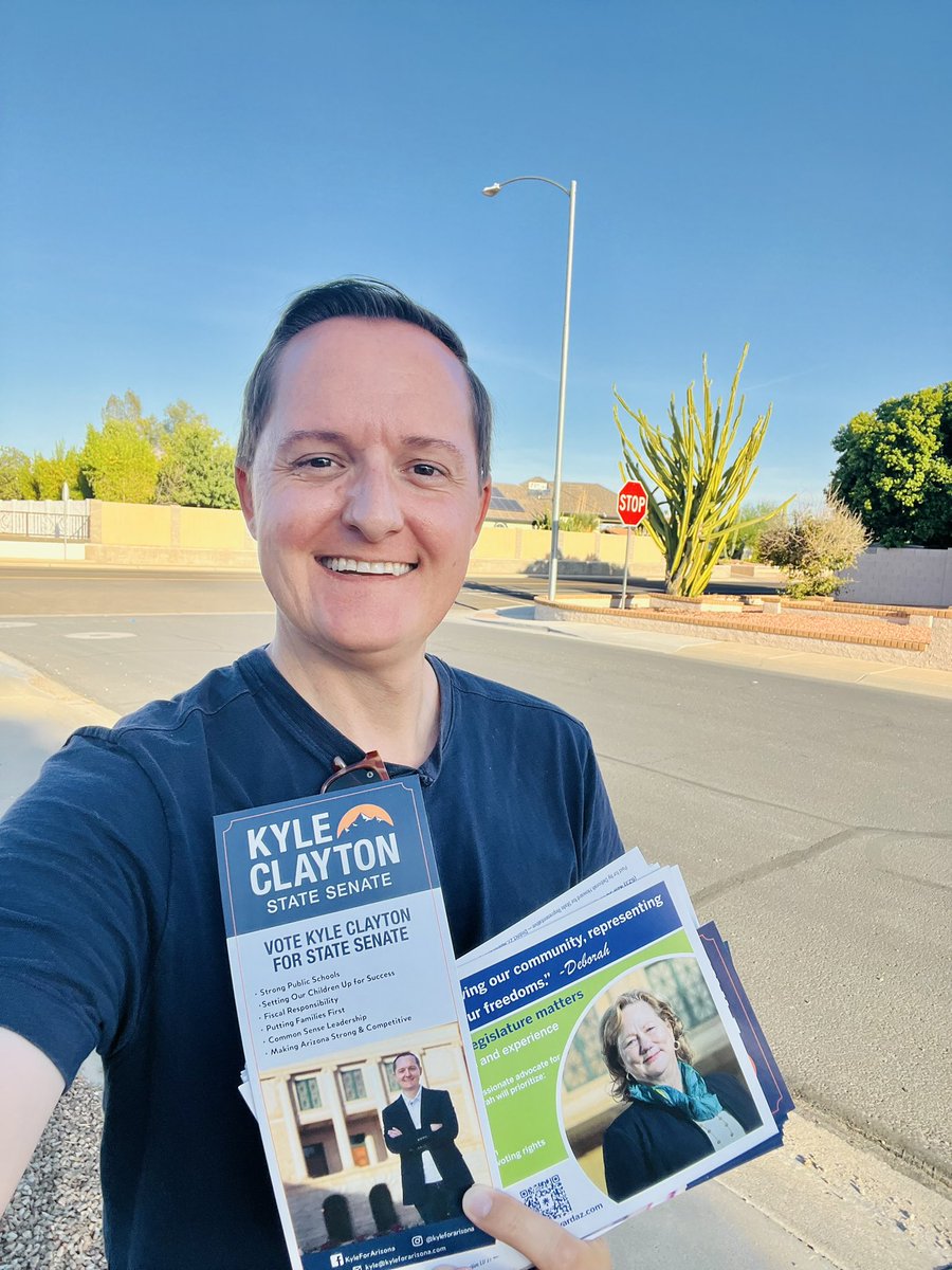 KyleClaytonGore's tweet photo. Another evening on the doors in LD 27🚪

Talking with neighbors, listening to their concerns, and earning every vote, one conversation at a time.

#LD27 #AZLeg #Arizona https://t.co/s4gYp4dDk8