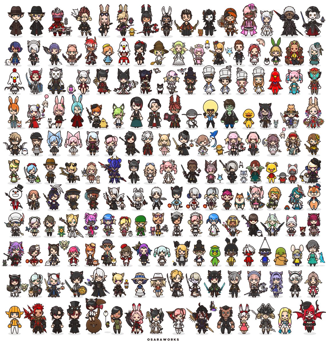 sarah_reon's tweet photo. ヒカセンのみなさんへ！📣

抽選で5名様に
“あなたのキャラ”をミニキャラ化します！✨

・SNSアイコン
・ファンフェス交換グッズ

など自由に楽しんでください☺️

【応募方法】
このポストに返信 or DM

【応募条件】
ヒカセン（FF14プレイヤー）であること！

【応募締切】
8/3(月) 午前9:00まで（日本時間）

フォロー＆リポストしてもらえると嬉しいです✨

「うちの子描いてほしい！」って方、
お気軽にどうぞー！🙌

※制作したイラストの商用利用は禁止です

#FF14
#osaraworks