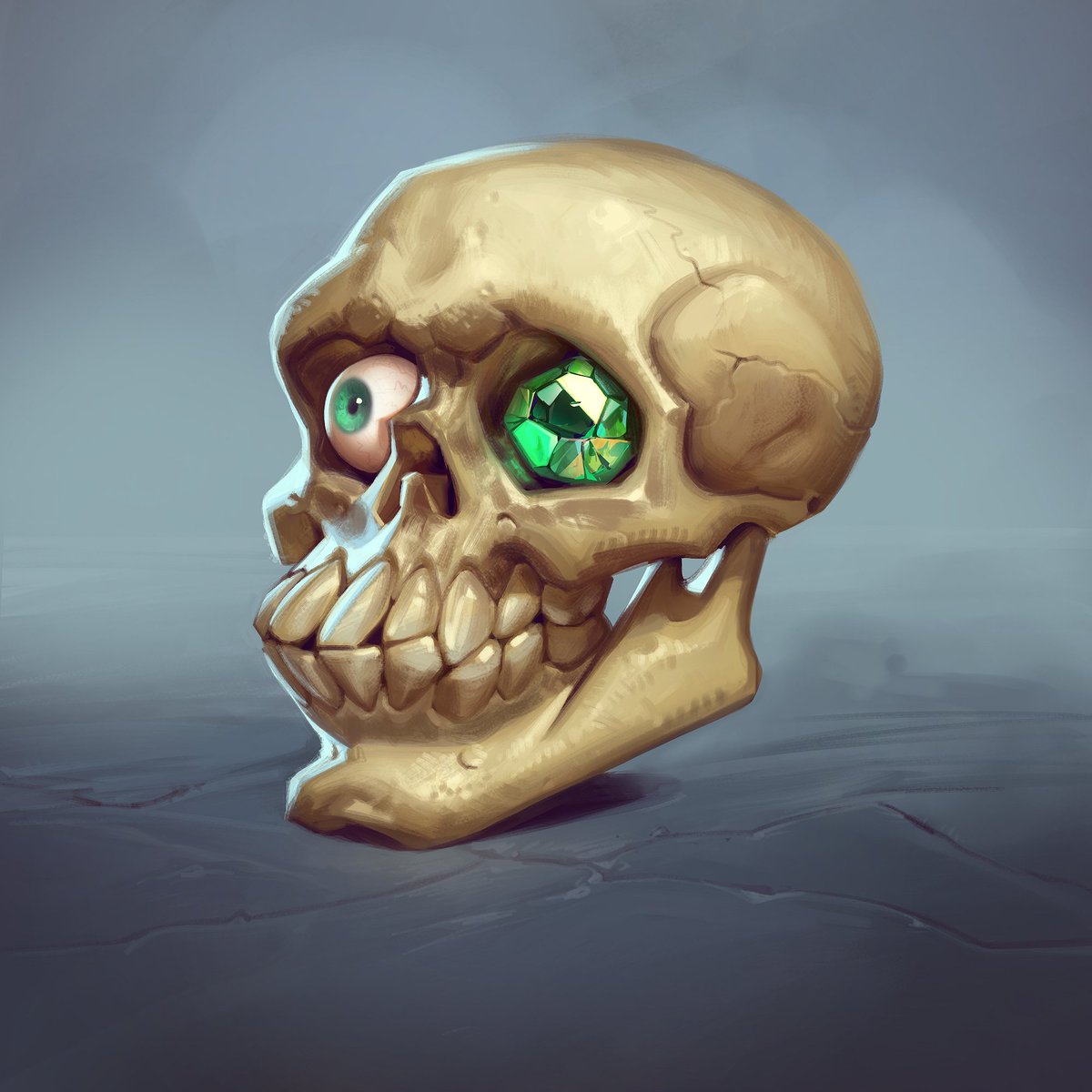 CanalBrushRush's tweet photo. Peguei para fazer o meu clássico, uma caveira com olhos (e ou gema kkkk). Usei mais o Lab Slider, e gostei muito da experiência, que saudade eu tava de dar uma renderizadinha! #brushrush https://t.co/VqG39nGmVu
