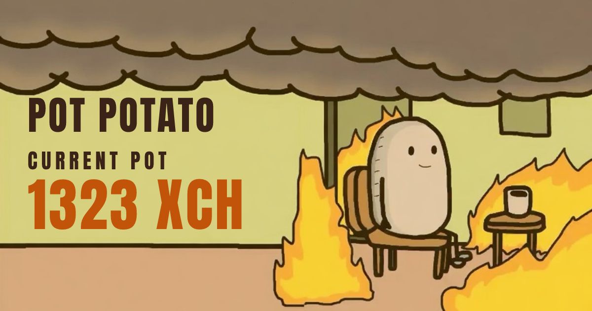 PotPotatoXYZ's tweet photo. SNATCHED — xch16c9uft…ncy4 took the potato from xch1cfacv4…72j6, who held it for 1h 48m and earns royalties on every sale from here. The pot is 1323 XCH. Taking it costs 2.323. https://t.co/N44Rmcjl29