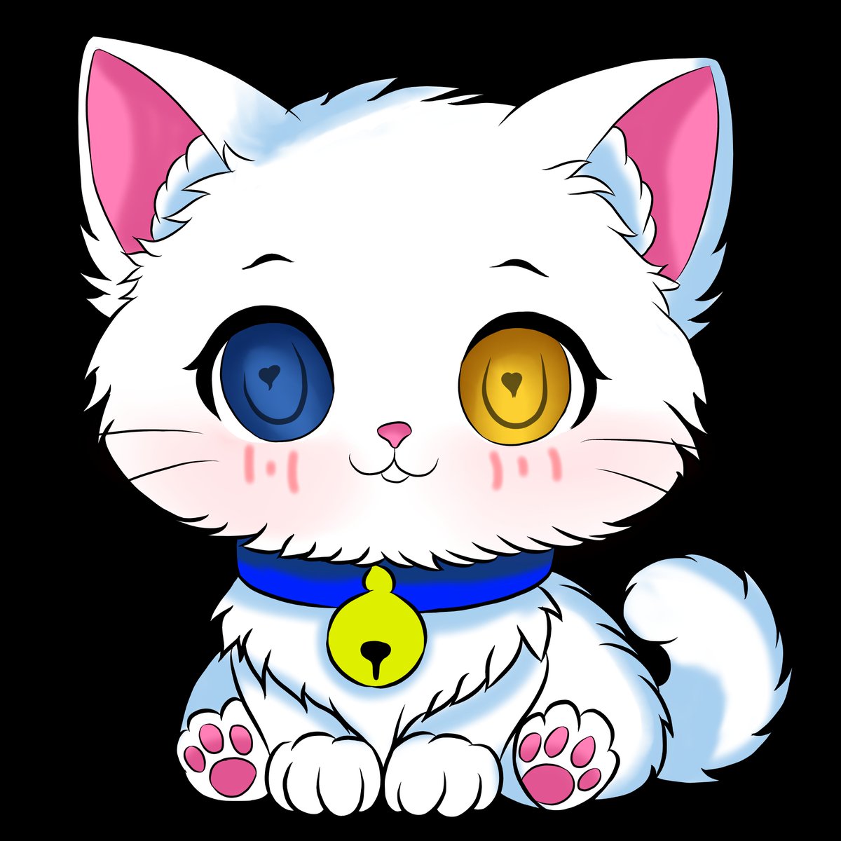 Senkkonai's tweet photo. Mi nuevo avatar versión gato (tengo que retocar el cascabel general transparencia) #art #pngtuber #vtuber https://t.co/JcMwXf6WrP