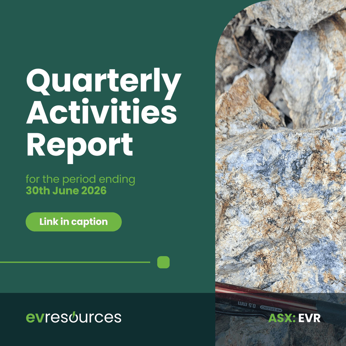 EVResources_EVR's tweet photo. EV Resources (ASX: EVR) has lodged its June 2026 quarterly, capping a quarter of progress toward first antimony concentrate at Tecomatlán.

https://t.co/to9GzJXO1b

#ASX #Antimony #CriticalMinerals https://t.co/RFsF2VWAy5
