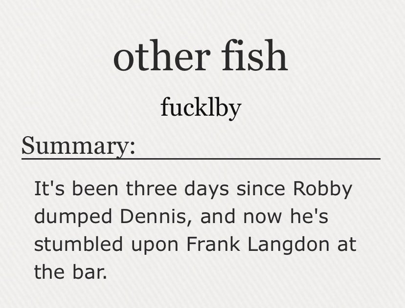 fvcklby's tweet photo. other fish #langtaker 
. ݁₊ ⊹ . ݁ ⟡ ݁ . ⊹ ₊ ݁. 
word count 𑣲 3800
rating 𑣲  explicit

READ HERE  .ᐟ.ᐟ https://t.co/wNkhCnfptK https://t.co/lC1ZxSh50X
