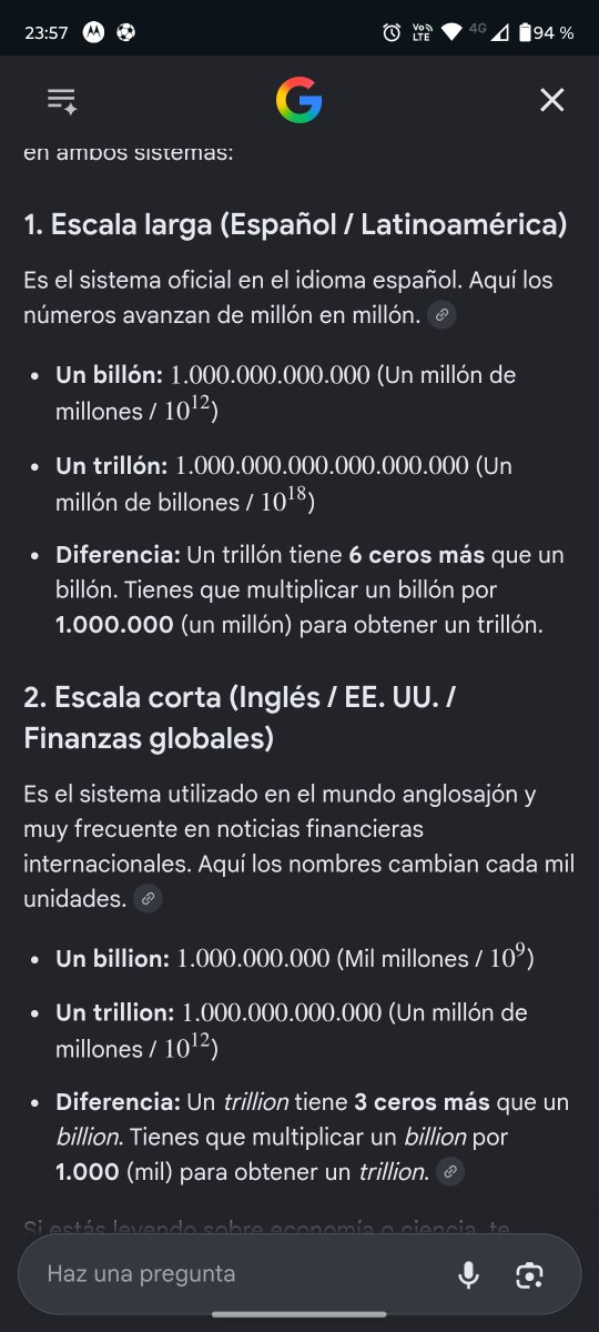 EmaSarmiento2's tweet photo. @Frabru @El_Prensero Si, está bien dicho el trillon es el millón de billones por ende se debe aclarar los miles que hay entre ellos. https://t.co/EmW3VdS7Yw