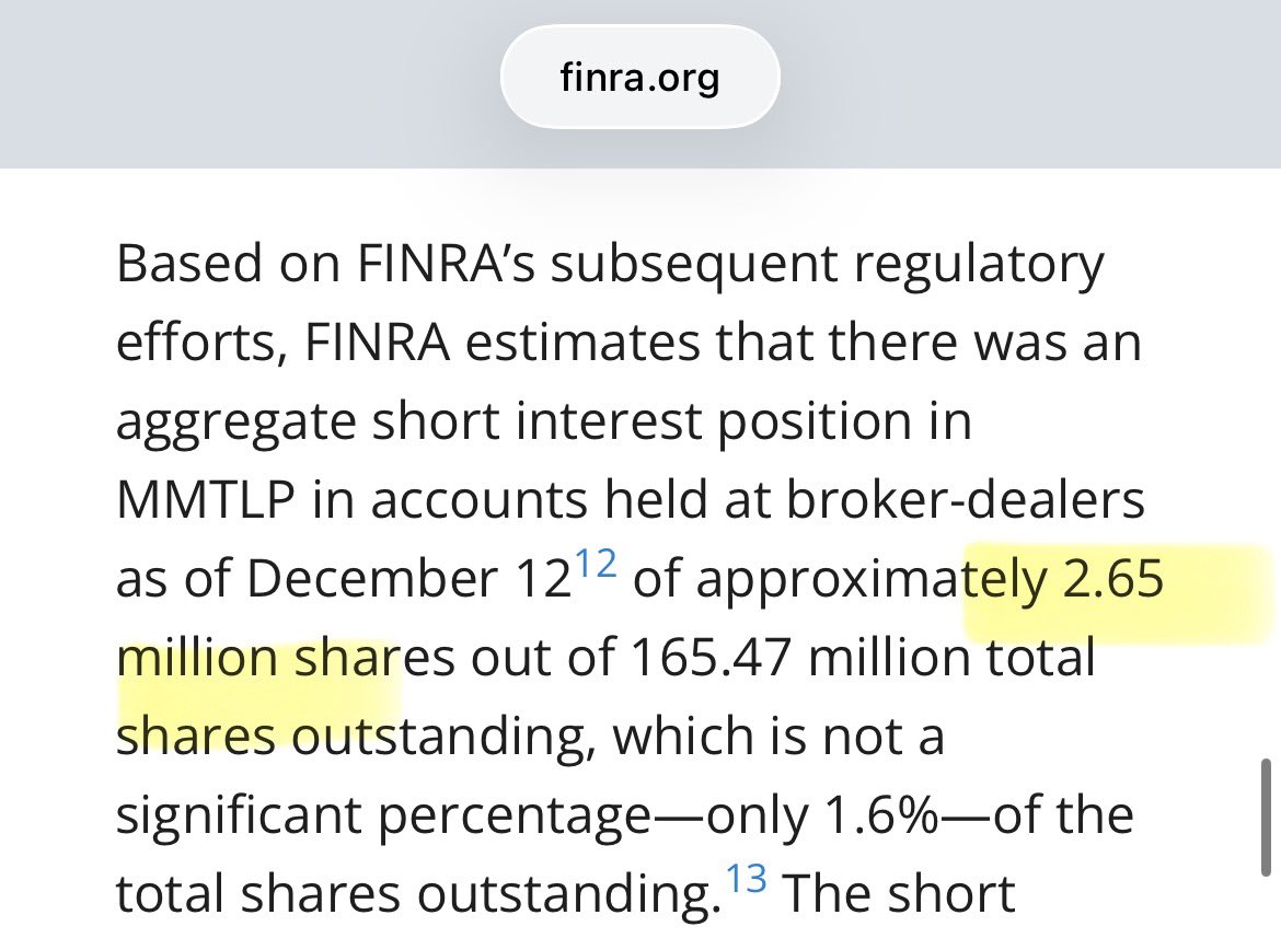 BryanM0471's tweet photo. ๐๏ธ @FINRA
Looks like you made a massive error on total short interest in $MMTLP ๐
You accidentally put millions instead of billions! ๐๐คทโโ๏ธ๐ฌ
#MMTLP #FINRA #ShortInterest @SECGov #counterfeitshares https://t.co/LTmibfeF1K