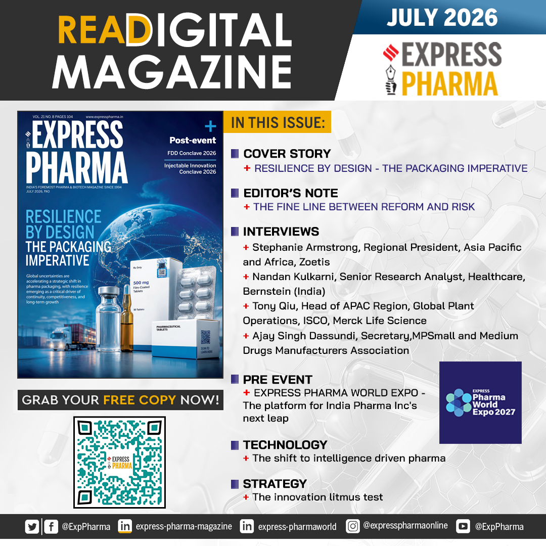 ExpPharma's tweet photo. #DigitalIssue of #ExpressPharma July 2026 ~ Resilience By Design - The Packaging Imperative, is out and available online at https://t.co/2IlfQryY4i

Grab your FREE copy of #DigitalMagazine now! 

@Viveka_Roy @LNair23 @rbhatkal @ashishrampure @Kalsomekals https://t.co/xsaQ2EHDtc