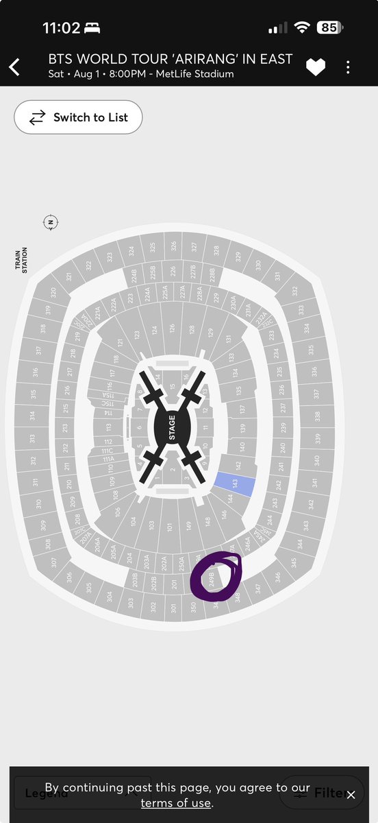 bevtan7's tweet photo. WTS BTS ARIRANG D2 AUGUST 2 EAST RUTHERFORD, NJ  1 ticket
METLIFE STADIUM
Section 239B Row 1, seats 4
Paypal or Zelle, can do ft and provide more proofs!
Face value $239.49 #875ticketsale @875tickets https://t.co/4DEhWj1Vb5