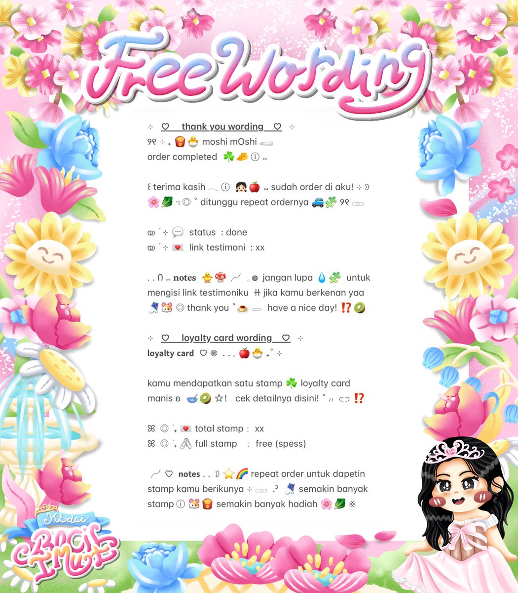 umbqi's tweet photo. ⠀
♡ ๑ 🌸☀️ GIVEAWAY TIME  ꒱  ˚₊⊹ 

៸៸  dalam rangka kakak mireya @jellypuff0 𓄳 sedang berbagi 🥣☘️ ⊹ ada 5 wording custom 👛🍮 ◍  bisa kamu claim free യ 𓈄᳸ for rules kindly scroll down!  Ⳋ  🎀

𖠗  📅 ⊹  ☆̲ end : 1 agustus 2026

. . 🍦 #zonauang  ៶៲៸
⠀ https://t.co/VA2bh6amVm
