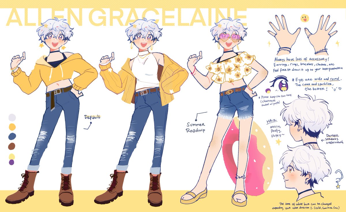 CRISPn_n's tweet photo. fureren - frey/allen updated reference sheet 2026 💛💙🐶 https://t.co/p4xf6RuNC0