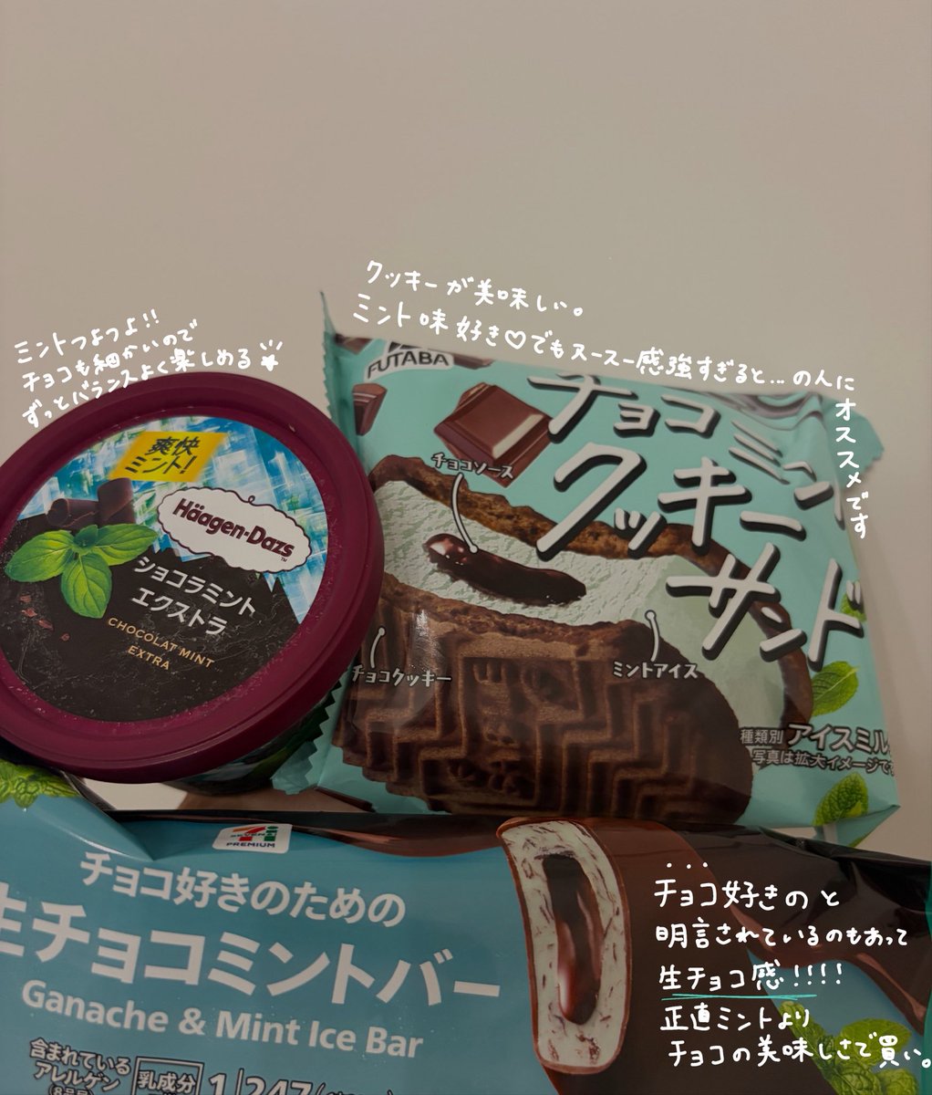 完全に載せ忘れてたのですが、 私のおすすめチョコミントセレクション