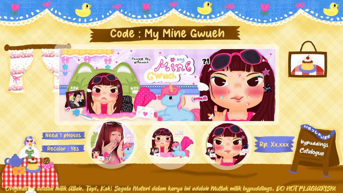 bypuddings's tweet photo. Bantu Sebarkan yuk? Tenchu <3

Bismillah! Saatnya OPTIP 🚴🏻‍♀️💥🩷

"My Mine Gwueh" is ready to buy! WITH SPECIAL PRICE 🎊
Untuk detail optip layout nya cek di bawah ya. 

It's time to #be_centil :p💅 #zonauang https://t.co/Ju1WySnCHT