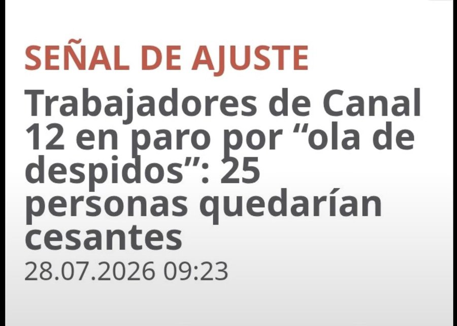 riverafrutos's tweet photo. En el Canal 12 están despidiendo gente, en TV Ciudad que no tiene casi rating están de fiesta, adiviná porqué es la diferencia... https://t.co/DKTTNdY2HW