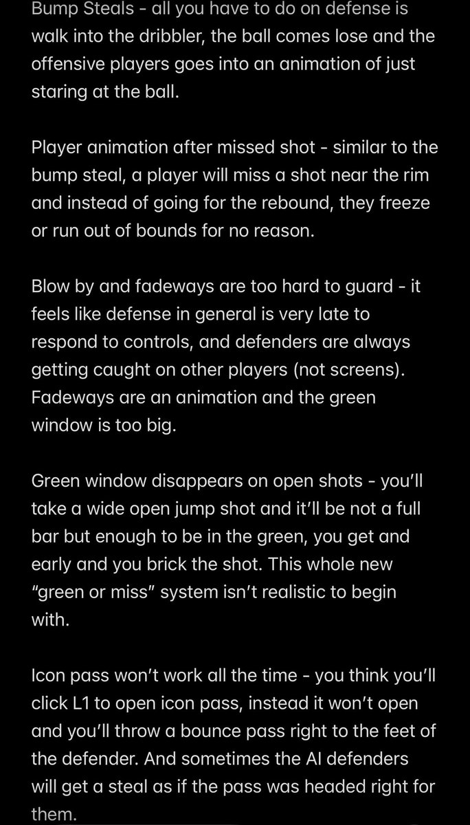 CurryRingSzn's tweet photo. My gripes on NBA 2k26 as 2k27 is almost here. These need to be fixed. https://t.co/ua13g8kPxp