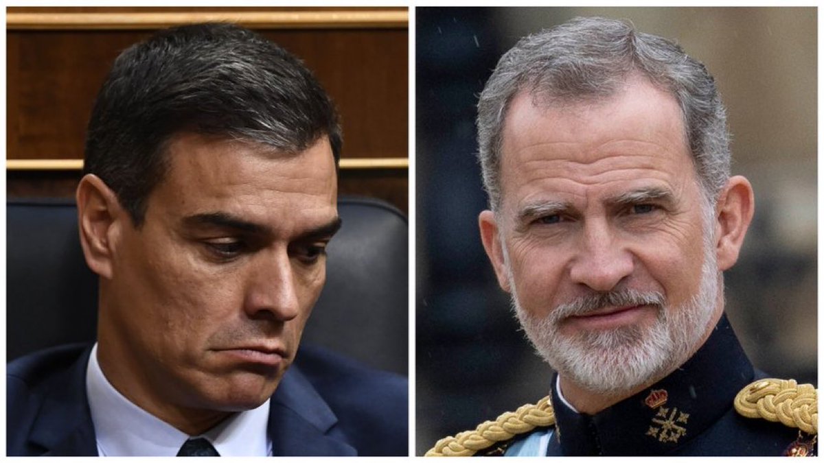 mboterobaena's tweet photo. Hacemos un llamamiento a Su Majestad el Rey Felipe VI para que invoque el artículo 62 de la Constitución española, destituya a Pedro Sánchez como presidente del Gobierno y nombre a su sustituto.

La oleada de inmigrantes en Ceuta demuestra la determinación de Sánchez de destruir España y, con ella, Europa.

¡Actúen ya! ¡Salven Occidente!