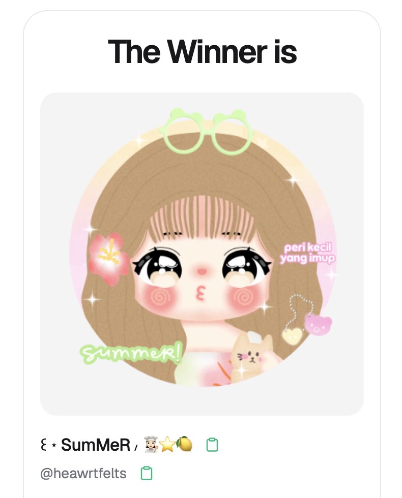 orbbini's tweet photo. 𖣠 ᵔ 𓂅⠀꒰⠀congratulations⠀to⠀:
@balucyte ( Sweetheart Club )
@heawrtfelts ( jajaN diK )
@quetce ( jajaN diK )

silakan⠀claim⠀max⠀1x24⠀jam
📄💗 ˖⠀untuk⠀isi⠀form⠀:¨·.·¨:

thankie⠀mantimun⠀yang⠀ikut
☆╭╯🐰⠀meramaikan⠀🍧 🎀 https://t.co/GNQJtR7RmM