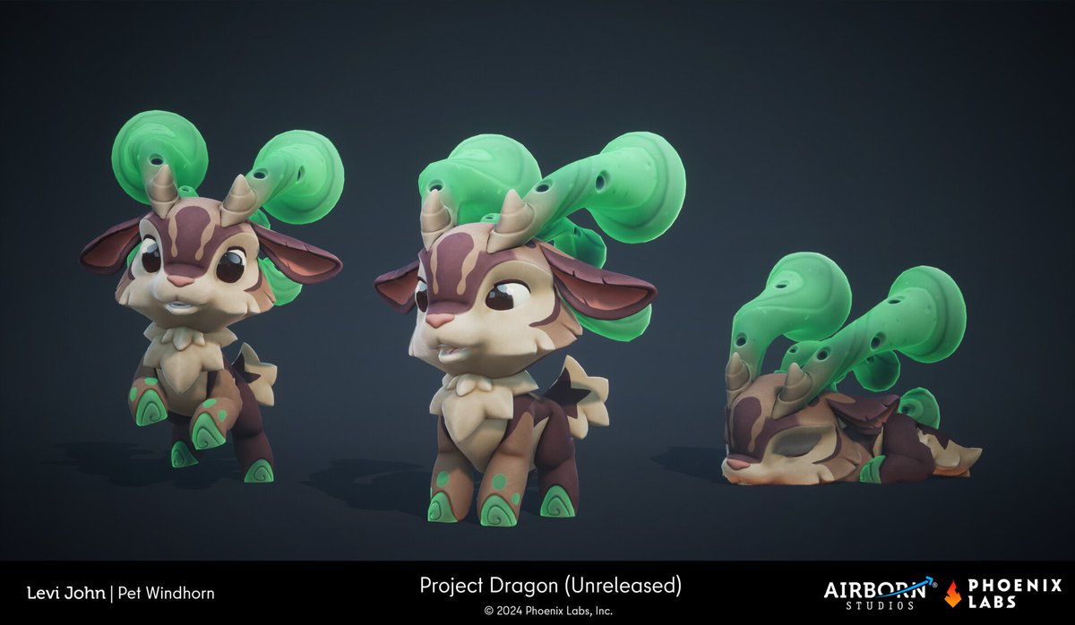 EverhavenWorld's tweet photo. The Windhorn, one of the many pets planned for #Everhaven. They were found hopping along the highland cliffs. #ProjectDragon #BringBackProjectDragon #characterart #conceptart #cancelledgames #cozygames

#2Dart by @FromHappyRock
#3Dmodel by Levi John: https://t.co/azePzojMVn https://t.co/N45WY1ZPSU