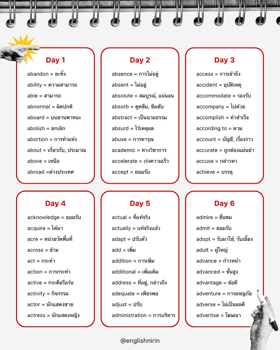 englishnirin's tweet photo. 🗓️ Planner ท่องคำศัพท์ 30 วัน
ทั้งหมด 300 คำ น้องๆ #Dek70 เซฟเลย! 💻📚

📣 ติว TGAT & A-Level ENG อัพคะเเนน 80+
อัพคะแนนปังๆกับพี่หมอนิริน : @englishnirin
.
📣 ติวฟรีใน Youtube พี่หมอนิริน ข้อสอบเก่า
ปูพื้นฐาน สอน Vocab เสิร์ช "English Nirin"
.
#Dek70 #TCAS70 #studygram
#ALEVELENG #EnglishNirin #TGATENG