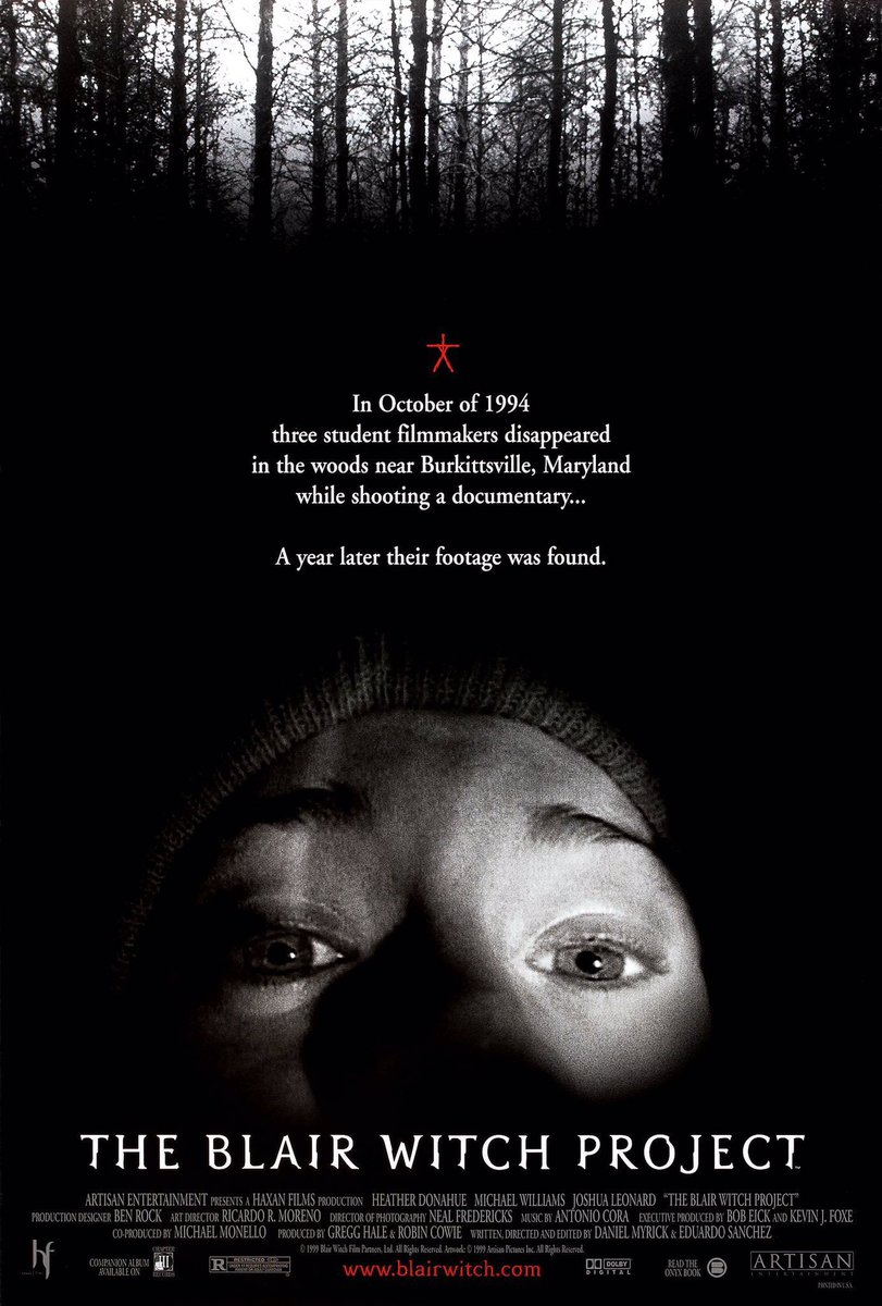 FilmNewsNos's tweet photo. 🎬MOVIE HISTORY: 27 years ago today, July 30, 1999, the movie ‘The Blair Witch Project’ opened in theaters!
#HeatherDonahue #MichaelCWilliams #JoshuaLeonard #DanielMyrick #EduardoSanchez https://t.co/T1ZSXJUKcO