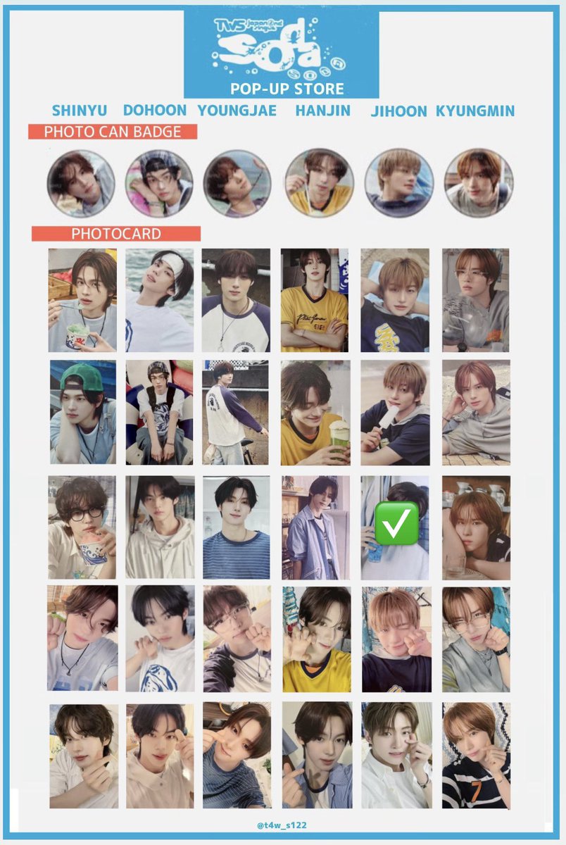usmm__3's tweet photo. TWS 交換 トレカ POPUP SODASODA D'ICON

【譲】 画像1.2枚目のもの

【求】 D'ICON画像3枚目💖ジフン
　　SODASODA画像4枚目✅以外ジフン

8/3都内、めざましにて手渡し ＞ 郵送 での交換求めております
お心当たりのある方お気軽にお声かけください🍀

#TWS交換 https://t.co/tHZjqhSnOW