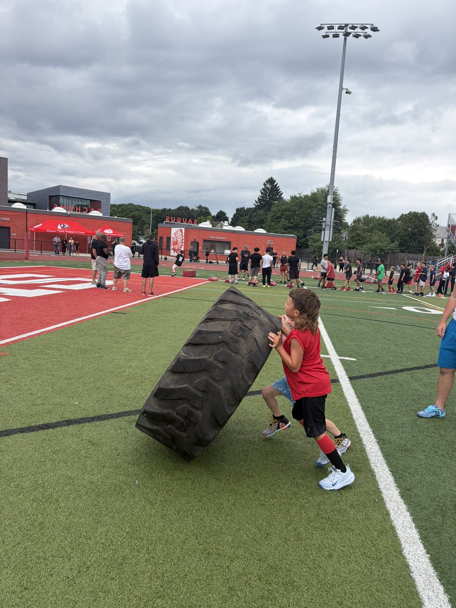 SachemsFootball's tweet photo. We had some fun at the Sachem Legacy Clinic tonight! Thank you to all who participated! The future is bright, Go Sachems! @SachemAthletics https://t.co/iBVAkcgVj1