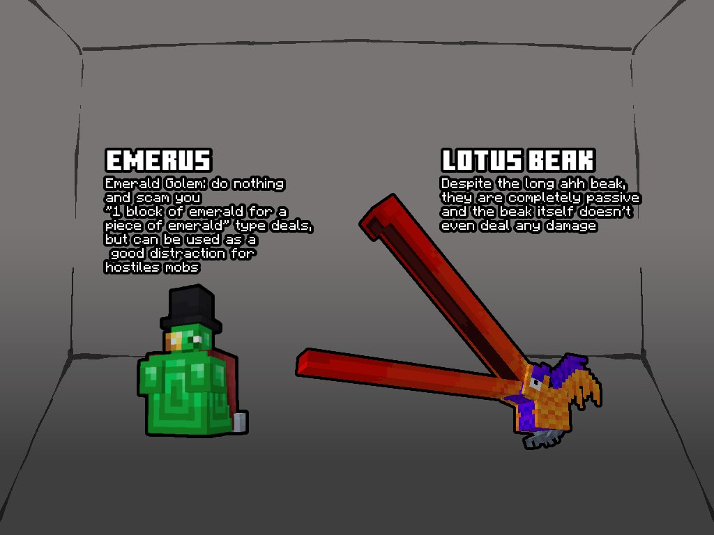 Rendester_V6's tweet photo. Some Golems and a random bird
#MINECRAFT #minecraftdesigns #minecraftmobs #blockbench https://t.co/3XQ3MgAtU0