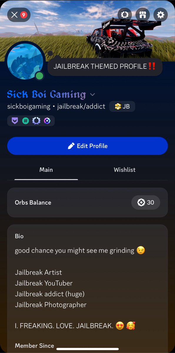 SickBoiGaming's tweet photo. @asimo3089 feast your eyes on the most jailbreak themed discord profile I could possibly do https://t.co/n2rGokQ4JH