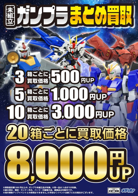 未組立ガンプラまとめ買取アップ」 絶賛開催中💪 未組立のガンプラを