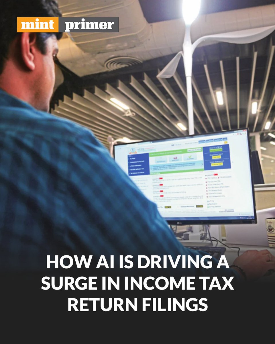 livemint's tweet photo. #MintPrimer | For taxpayers, the increasing use of AI means simpler filing through pre-filled returns, fewer manual errors, faster verification and quicker refunds. For the government, technology has improved tax administration by automating data processing and detecting anomalies.
https://t.co/573EAES4Js
Trust our hard work, subscribe to #MintPremium: https://t.co/Qg3AmYxkGV⚡️
@dhir022 ✍️
