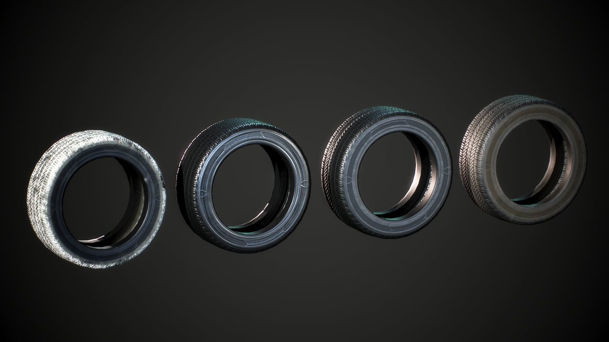 JP3D_'s tweet photo. Been working on this normal car tire with SurfaceAppearance, more to come soon. Different levels of wear, included in the textures. 🚗Breakdown down below... 👇(1K Textures)
#RobloxDev #Roblox #RobloxArt https://t.co/OapTLDG5xj