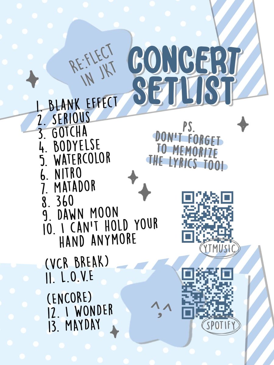 indonesianmay's tweet photo. 🎶 Fancon Setlist is here! 💚💛💖

Scan QR Spotify &amp; YouTube Music, mulai hafalin lagunya, dan siap-siap sing along bareng Park Jihoon! 

#PARKJIHOON #박지훈 #Indonesianmay #REFLECTINJAKARTA https://t.co/WRe28MyFuj