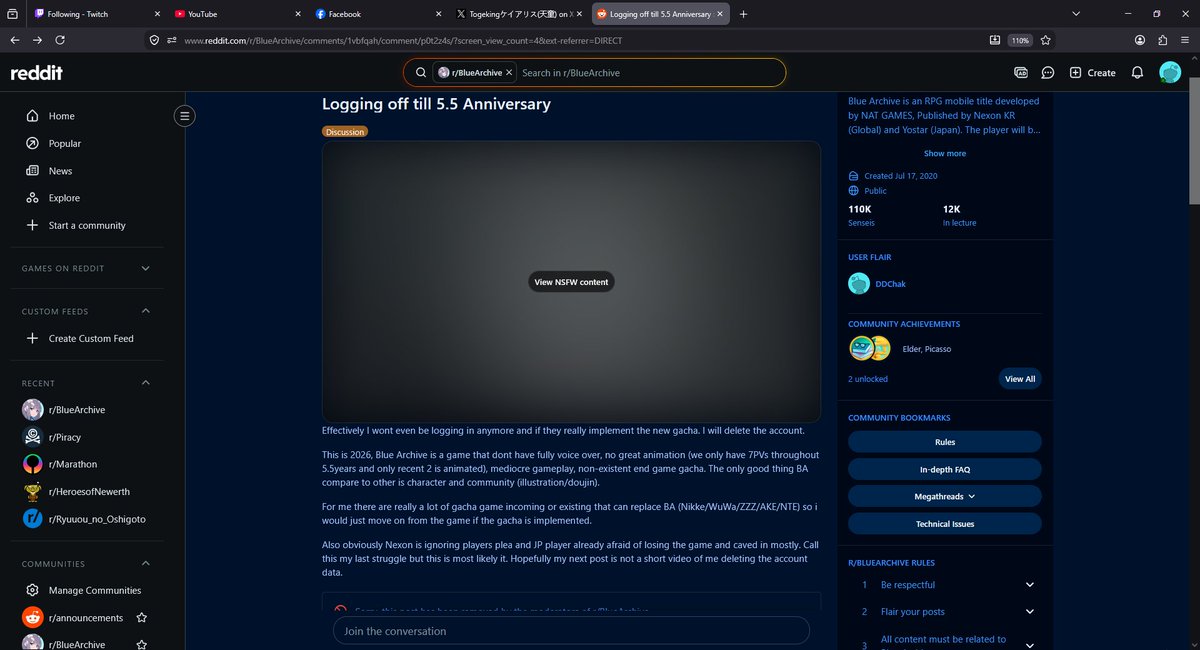 ChacKz_CC's tweet photo. Apparently posting evidence of not playing the game is low effort for Blue Archive Reddit and will get you removed. so I will just post it here. https://t.co/VwZ3jdkQp3