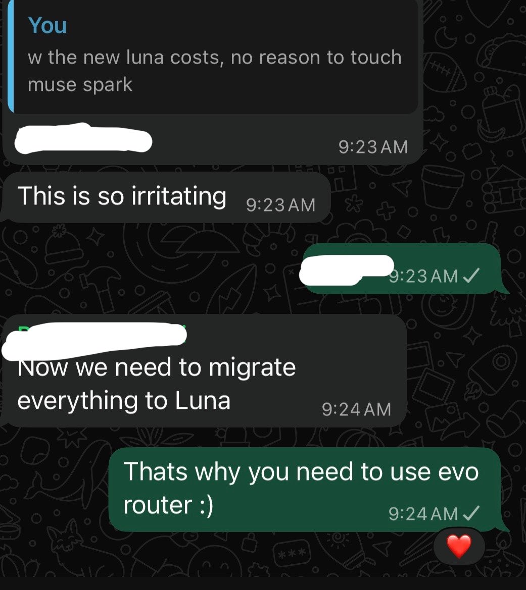 alokbishoyi97's tweet photo. If you want early access to not just yet another router™, but a system that automatically sets up evals, optimizes your workloads, and continuously finds the best model x provider for YOUR USECASE , then my DMs are open.

We already have a few teams in the beta, and they’ve reduced inference costs by 30–60% with no quality regressions.

@evo__hq