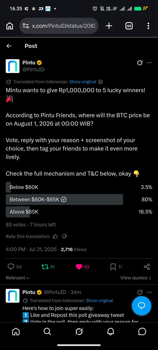 Freedhood's tweet photo. @PintuID Between $60K-$65K https://t.co/hD2uoa9aEc