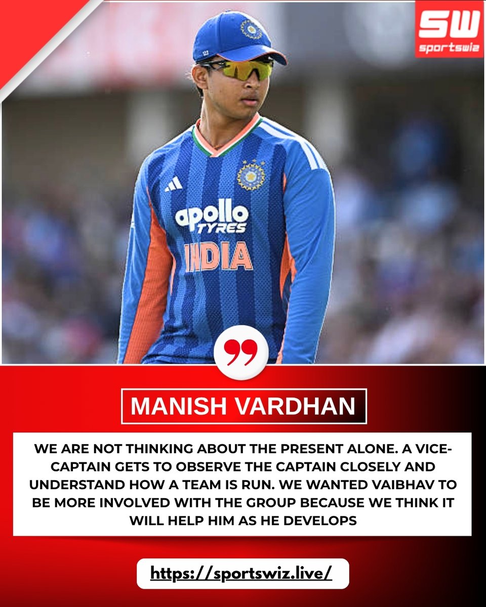 mysportswiz's tweet photo. ๐ฃ๏ธ๐ MANISH VARDHAN EXPLAINS WHY VAIBHAV WAS NAMED VICE-CAPTAIN! ๐
Do you think Vaibhav has the potential to become a successful captain in the future? Share your thoughts below!
https://t.co/7Wm3X0Tlrs
#Vaibhav #ViceCaptain #ManishVardhan #Cricket #Leadership #FutureCaptain https://t.co/cOS64Elsi6