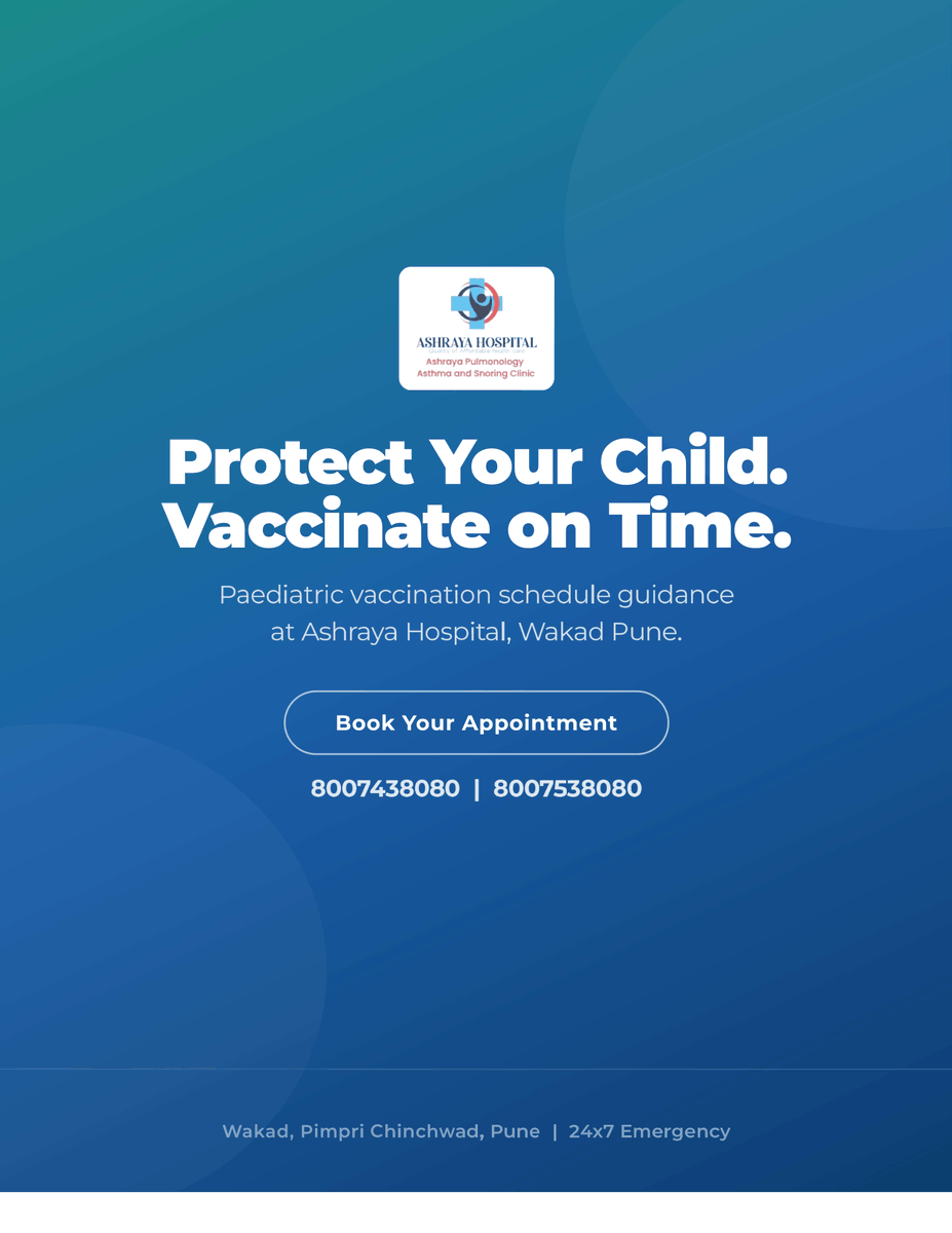 Ashraya_Pune's tweet photo. Vaccines protect your child from serious diseases. Stay on schedule, build strong immunity, and give your child the healthiest start in life.

#VaccinationAwareness #ChildHealth #Immunization #HealthyKids #AshrayaHospital https://t.co/FgQP9NgeVb