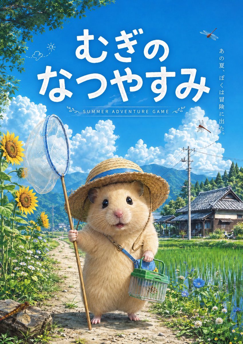 Mugicha_Happy's tweet photo. 🌻『むぎのなつやすみ🐹』🌻

むぎちゃ、AIサマーコンテスト2026に出場中です✨

夏の思い出をぎゅっと詰め込んだ作品になりました🍉☀️

「かわいい！」「応援したい！」と思ったら、
❤️いいね・🔁リポストで応援してもらえると嬉しいです🙌

#AIサマーコンテスト2026
#JACC #夏休み #ハムスター #AI https://t.co/U2R53TAIei