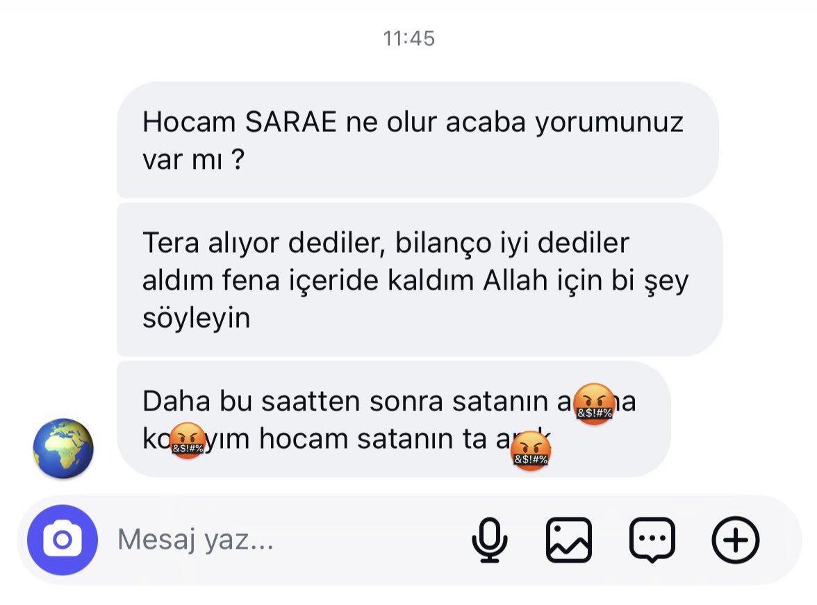 Tradehizm's tweet photo. #SARAE
 
DM kutuma gelen bir mesaj. Gerçekten durum çok kötü kimsenin artık ne sabrı kaldı ne de dayanma gücü kaldı. İnsanların varına yoğuna göz diken alçaklar yüzünden borsamıza da güven iyice azaldı. 

👉 Kendi borsasına halkı güvenmiyorken, yabancıyı daha çok beklersiniz. https://t.co/iMBc4fBRz9