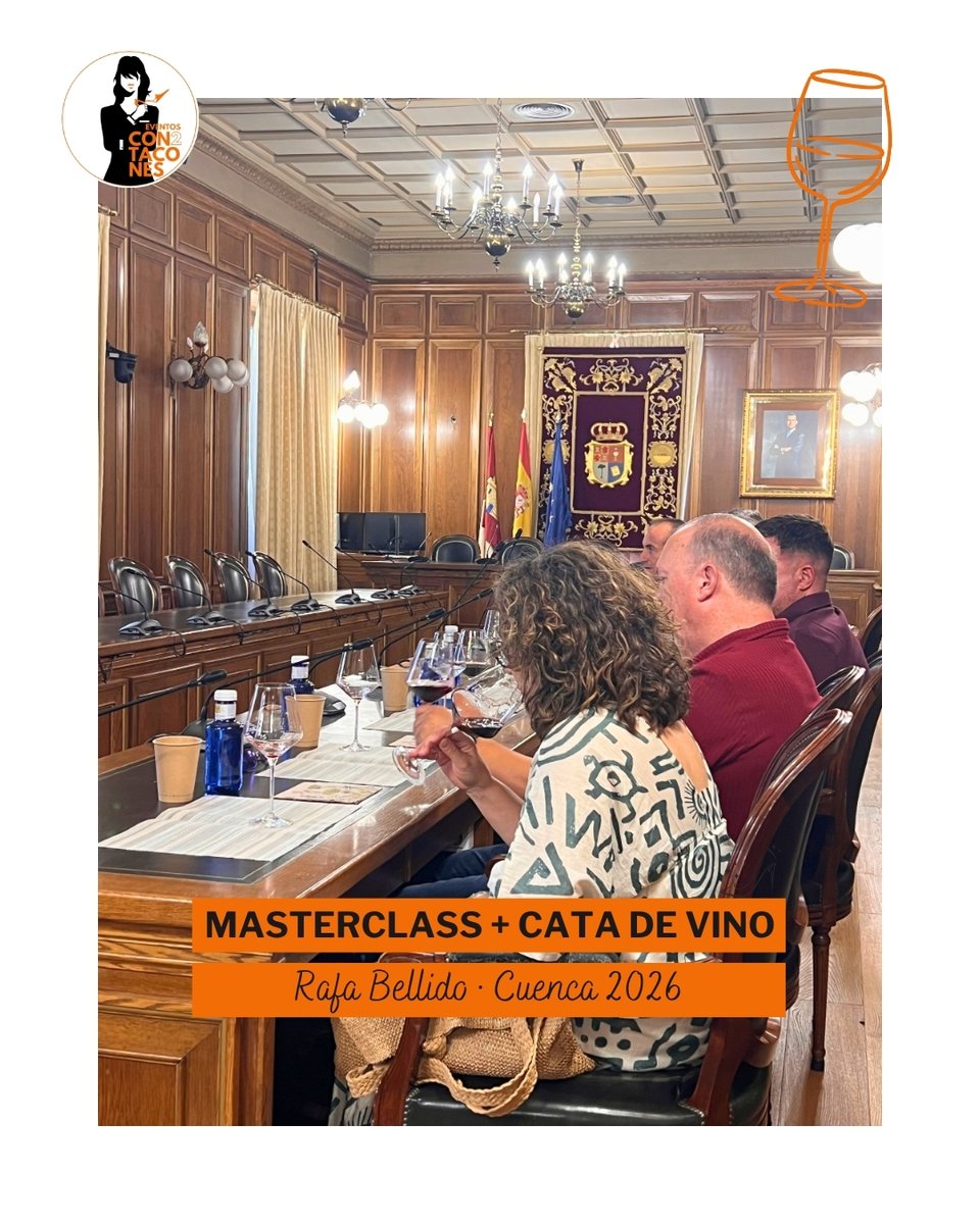 EvenCon2Tacones's tweet photo. @DipuCuenca Los terceros premiados del Concurso de Vinos de Cuenca 2026 disfrutaron de una cata de vinos nacionales e internacionales guiada por Rafa. 🍷

Un encuentro para debatir, intercambiar impresiones y seguir poniendo en valor el talento vitivinícola conquense. 🧡 https://t.co/3RB1TKH9Jm