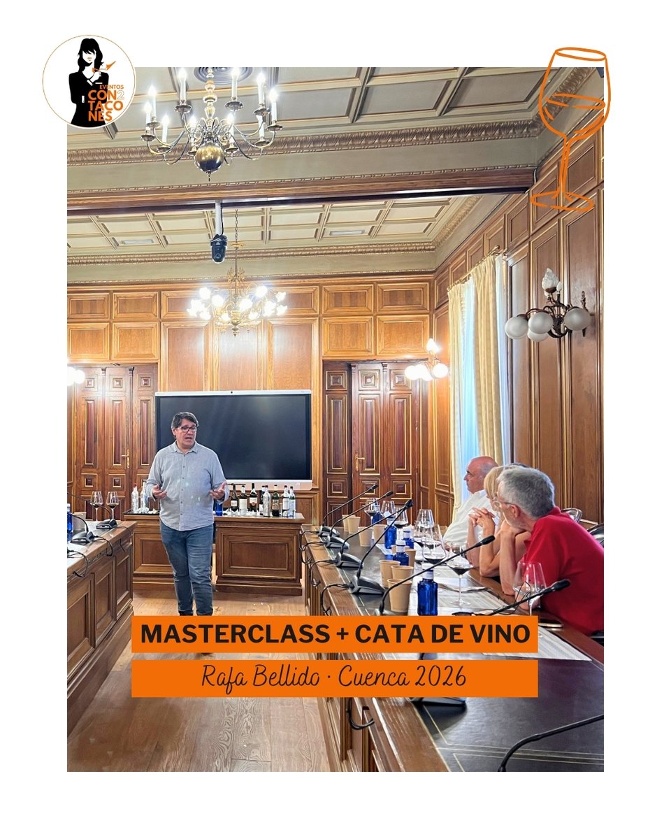 EvenCon2Tacones's tweet photo. @DipuCuenca Los terceros premiados del Concurso de Vinos de Cuenca 2026 disfrutaron de una cata de vinos nacionales e internacionales guiada por Rafa. 🍷

Un encuentro para debatir, intercambiar impresiones y seguir poniendo en valor el talento vitivinícola conquense. 🧡 https://t.co/3RB1TKH9Jm