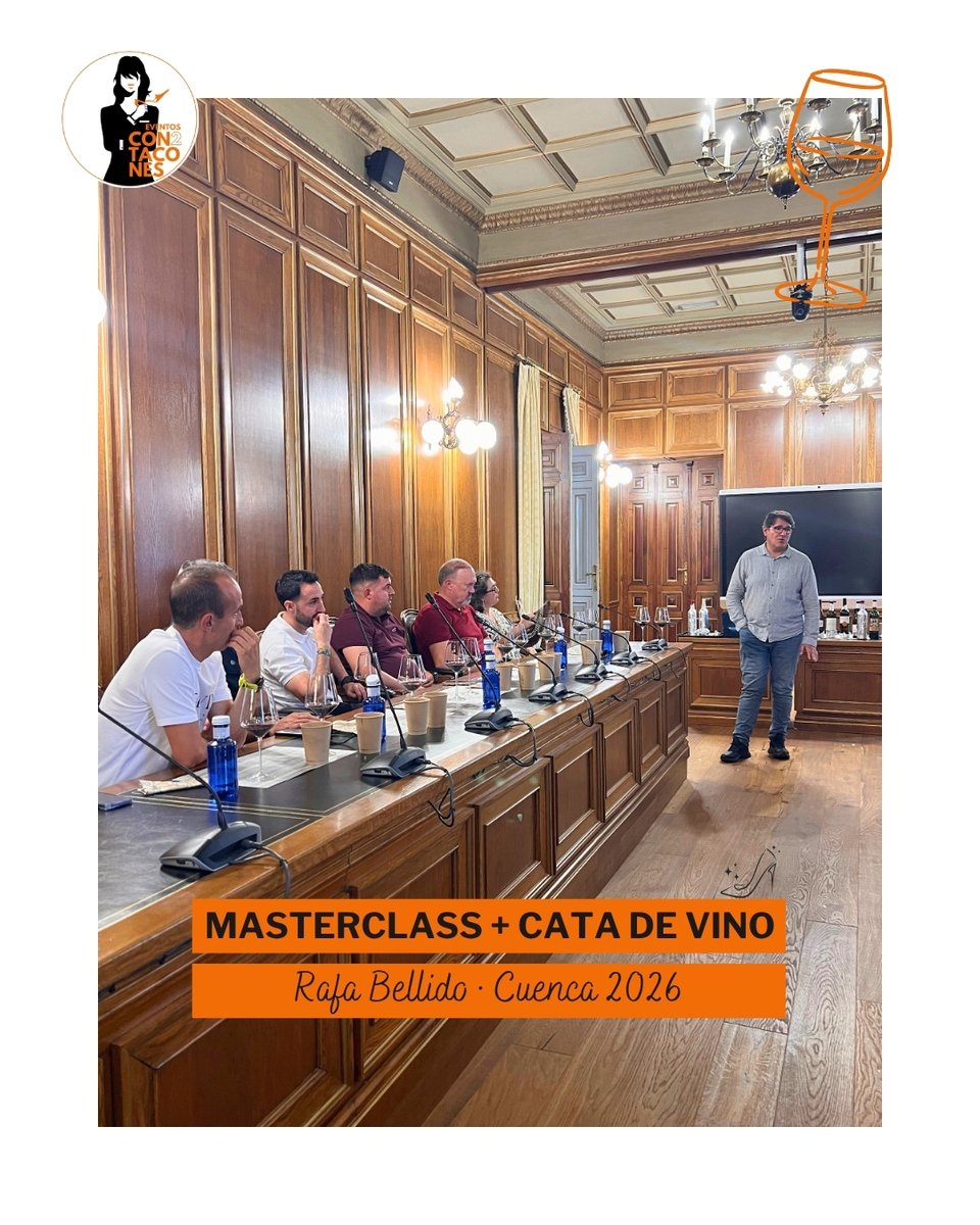 EvenCon2Tacones's tweet photo. @DipuCuenca Los terceros premiados del Concurso de Vinos de Cuenca 2026 disfrutaron de una cata de vinos nacionales e internacionales guiada por Rafa. 🍷

Un encuentro para debatir, intercambiar impresiones y seguir poniendo en valor el talento vitivinícola conquense. 🧡 https://t.co/3RB1TKH9Jm