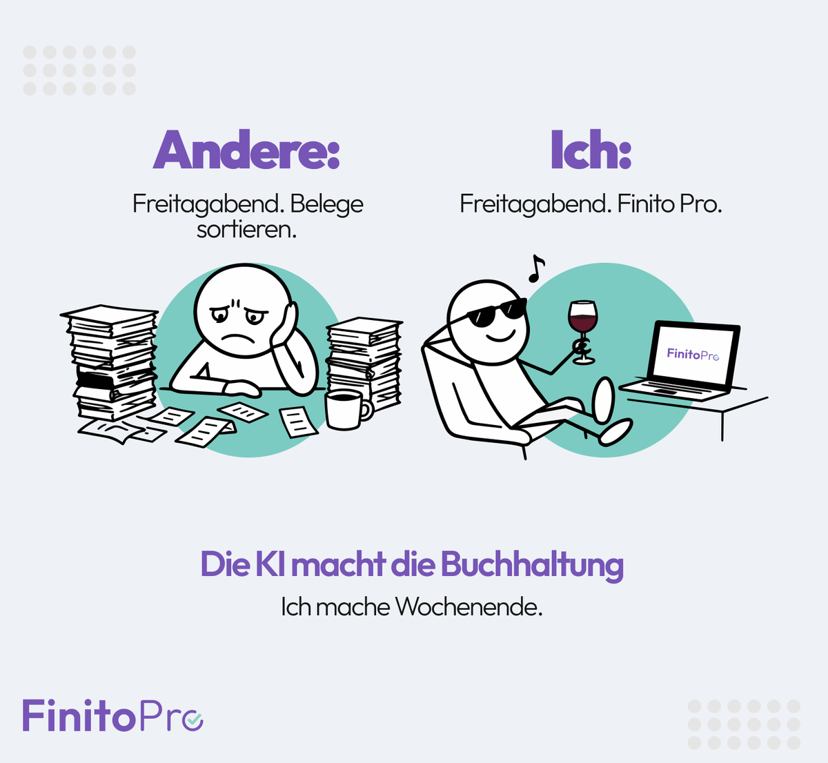 finitopro's tweet photo. KI macht die Buchhaltung in Finito

Du sollst dich auf dein Geschäft konzentrieren, nicht auf Belege. Und trotzdem – oder gerade deshalb – jederzeit den vollen Überblick über deine Finanzen haben. Nicht am Monatsende. Nicht beim Jahresabschluss. Jederzeit. https://t.co/rvmz05goBl