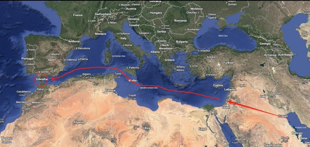 ricwe123's tweet photo. Israel’s strategic goal is to profit from the export of Middle Eastern energy resources.
With those routes passing through the Mediterranean, the Strait of Gibraltar becomes a critical gateway to the Atlantic ,a choke point of enormous geopolitical importance.

Make no mistake,Ceuta’s future as Spanish territory is at stake.