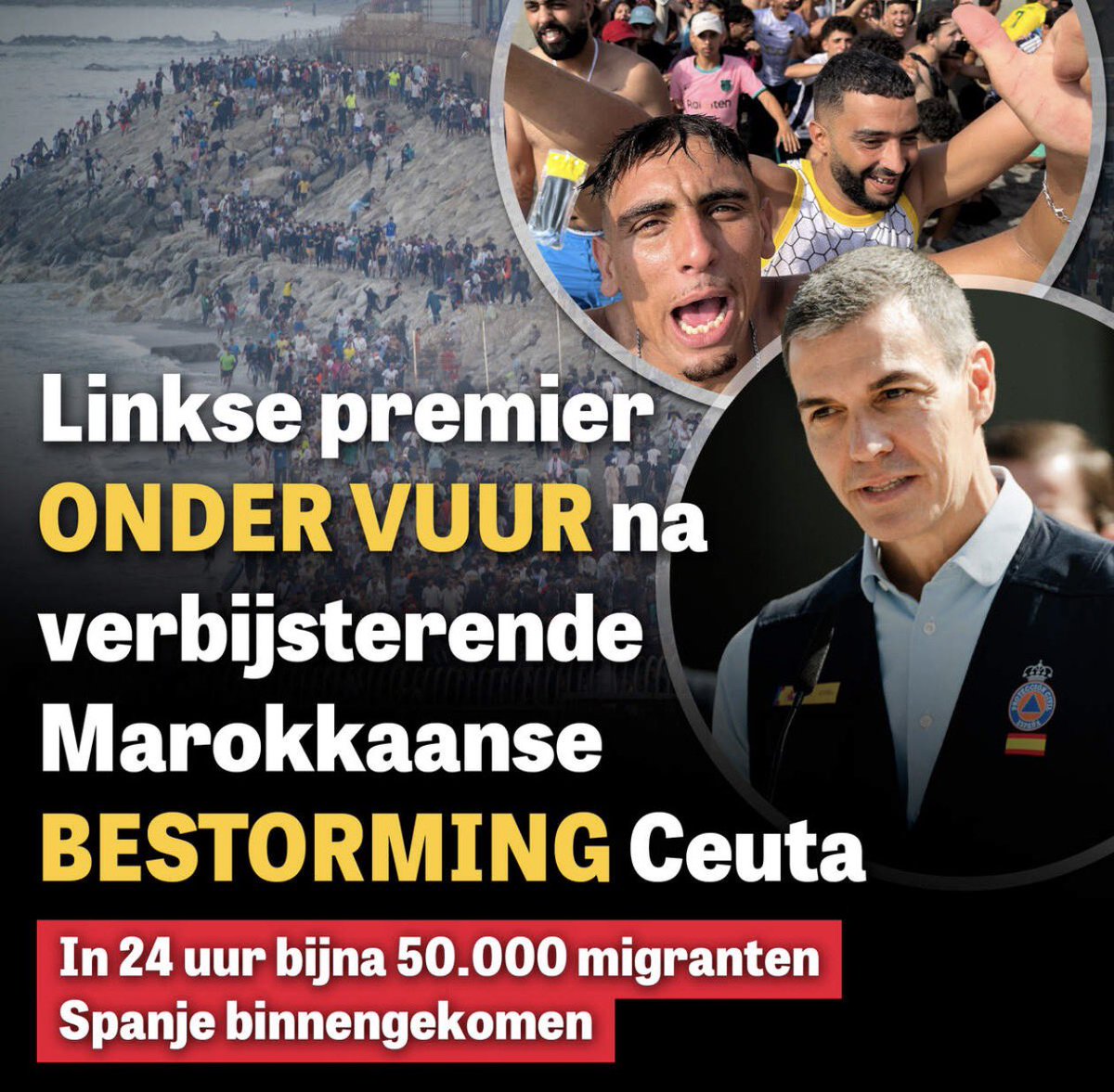 geertwilderspvv's tweet photo. 49.000 Marokkanen erbij.

Het is altijd hetzelfde: links-liberale gekken die iedereen binnenlaten. Sánchez of Jetten het is één pot nat. 

Onze Nederlandse grenzen moeten NU dicht en Spanje moet UIT Schengen worden gezet!

#grenzendicht https://t.co/iPa8Lxg7uS