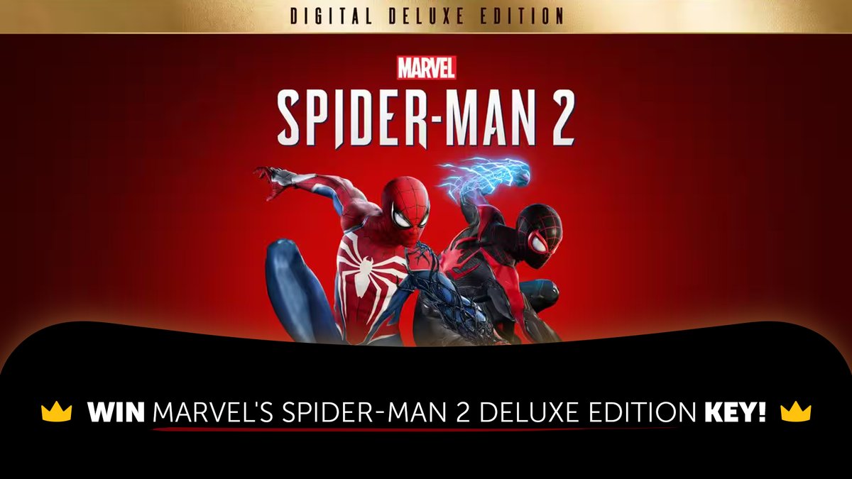 KinguinNet's tweet photo. Win 1 of 4 Marvel's Spider-Man 2 Deluxe Edition keys! 🕷️
To enter:
🔸 Like &amp; repost
🔸 Follow @KinguinNet
🔸 Answer in the comments: If you had Spider-Man's powers for one day, what's the first thing you'd do?

Ends on: 9.08.2026 (23:59 CEST)
Terms apply: https://t.co/38HjZjS0si https://t.co/Plbp5FKKUg